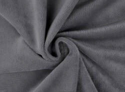  Szürke színű 160 cm széles sima felületű minky textil - 290 gr