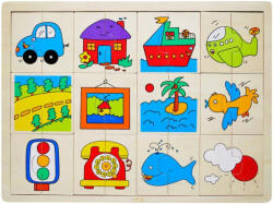  Fa Puzzle felező, párosító játék Járműves B