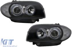 KITT Lightning Első angyalszem lámpák BMW 1 Series E87 E81 E82 E88 (2004-2011) 2 Körgyűrű Fekete (SWB14DB)