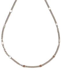 R. M. ékszer Orvosi acél ezüstszínű díszített szemű lánc 45 cm (000466)