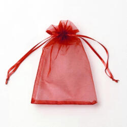  3 darabos organza tasak, zacskó - Nagy - Piros