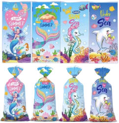  12 darabos mintás celofán zacskó, ajándéktasak - Sellő, hableány, tenger