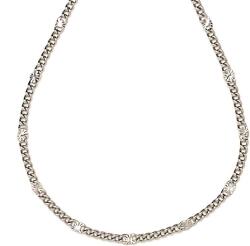 R. M. ékszer Orvosi acél ezüstszínű díszített lánc 45 cm (000464)