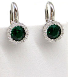 NAPSUGÁR ezüst fülbevaló - 16 mm (emerald zöld) (2025100802)