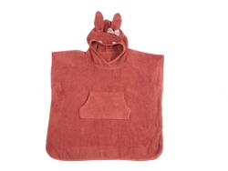 kikadu - truly organic Poncho pentru baie din bumbac organic - iepuras rust - Kikadu Truly Organic