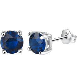 BeSpecial Cercei argint 925 placati cu rodiu cu zirconiu safir (ERR87)