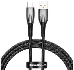 Baseus GLIMMER adatkábel (USB - Type-C, 6A, 100W, gyorstöltő, 100cm, törésgátló) FEKETE (CADH000401)