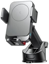 JOYROOM JR-ZS241S autós tartó (15W, tapadókorongos, műszerfalra, automata, wireless, 360°, 68-95mm széles) FEKETE (JR-ZS241S)