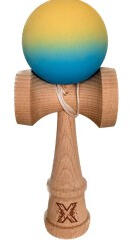 Flippy Kendama X Originala, Profesionala, Flippy, 18 cm, Profesionala, +9 Ani, din Lemn, Gradient Galben Albastru (teo-161795)
