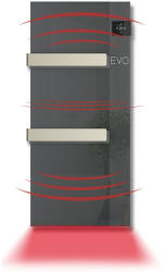 Radialight Silk EVO prémium törölközőszárító radiátor, üveg előlappal 1000 W - energiatakarékos működéssel, turbófűtéssel, kettős hőleadással (ONS10031)