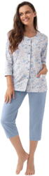 Luna Pijama de damă cu nasturi LUNA 388 albastru: 3XL (32205 3XL)