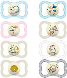 MAM Játszócumi Supreme Night, Világítós, dupla szilikon lapított (méret: 2) 6+ hó (2 db/cs) - perfectlife