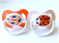  Hopp Játszócumi Katica, rózsaszín szilikon lapított (méret: 2) 0 - 6 hó (2 db/cs) - perfectlife