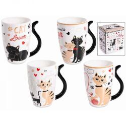 AFI Cicás porcelán bögre macskafarokkal - 350 ml - 4-féle - dobozos (IMO-AFI-721424)