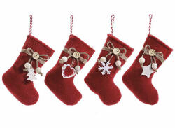 AFI Piros Mikulás csizma - felakasztható - 18x12 cm - többféle (IMO-AFI-160963)