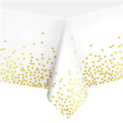 PartyPal Fehér színű arany pöttyös asztalterítő - 274x137 cm (MEZ-5904610114346)