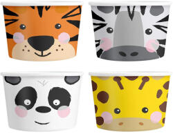  4 darabos papír fagylaltos pohár - Állatok
