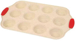  Fém sütőforma szilikon fogóval - 12 részes muffin forma