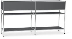 Tchibo - Fém konzolasztal, 2 fiókkal, szürke