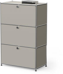 Tchibo - /Cn3 fém komód 3 lenyíló ajtóval. világosszürke - szürke
