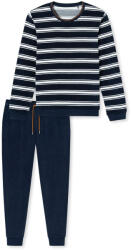 Schiesser frottírpizsama - férfi - méret S 44/46 - kék/csíkos