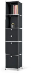 Tchibo - Fémpolc /Cn3 2 lenyíló ajtóval és 2 fiókkal, fekete