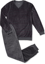 Tchibo - Plüsspizsama - férfi - méret S - szürke/csíkos