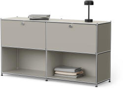 Tchibo - /Cn3 fém komód 2 áthelyezhető lenyíló ajtóval - szürke
