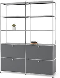 Tchibo - /Cn3 magas fémpolc 4 lenyíló ajtós rekesszel - szürke