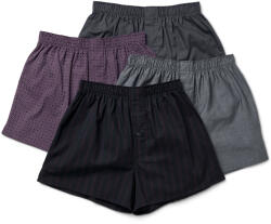 Tchibo - 4 db férfi szövött boxeralsó - férfi - méret S/4 - piros/mintás