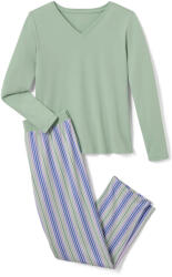 Tchibo - Női pizsama - nő - méret L 44/46 - zöld/csíkos