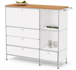 Tchibo - /Cn3 fém komód fa felső lappal - fehér - tchibo - 299 995 Ft