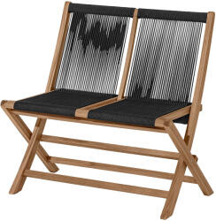 Tchibo - Összecsukható kerti pad textilhálóval - fekete