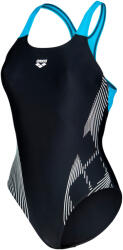 arena Feel Lily Swim Pro Back Bustier női fürdőruha, Fekete-Türkiz