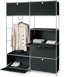 Tchibo - Fém nyitott ruhásszekrény /Cn3 - fekete