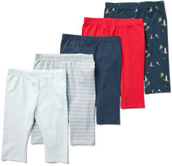 Tchibo - 5 db 3/4-es leggings gyerekeknek - kisgyerek - méret 62/68 - kék/mintás
