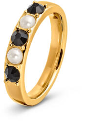 Tchibo - Gyűrű Black and White - nő - méret 19 - fekete