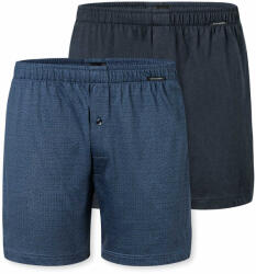 Schiesser 2 Schiesser jersey boxeralsó - férfi - méret Xxl/8 - kék/mintás