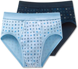 Schiesser 2 finoman bordázott Schiesser alsó - férfi - méret Xxl/8 - kék