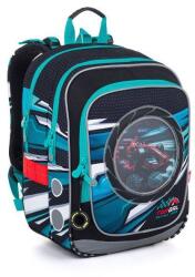 Topgal ergonomikus iskolatáska hátizsák cserélhető motívummal Endy - Racing Team (ENDY 25013)