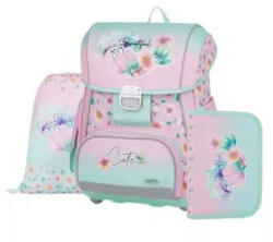 KARTON P+P Virág mintás prémium iskolatáska szett - 3 részes