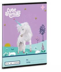 Cute Animals Cute Animals: Unikornis mintás vonalas füzet - 3. osztályos, A5