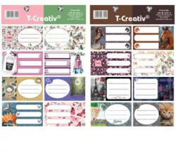 T-Creativ T-Creativ: Füzetcímke lányoknak, 16 db-os - többféle