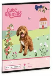 Cute Animals Cute Animals: Kutya mintás vonalas füzet - 4. osztálytól, A5