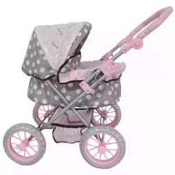 Bambolina Bambolina: Játék babakocsi árnyékolóval, mózeskosárral - rózsaszín