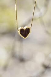 TETRAO Nyaklánc agancsból - szív arany színben