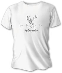 TETRAO Férfi rövid ujjú póló szarvas pulzus - fehér