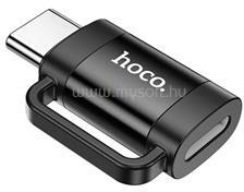 hoco. UA31E adapter (lightning aljzat - Type-C, adatátvitel és töltés, OTG) FEKETE (HOCO_UA31E_B) (HOCO_UA31E_B)