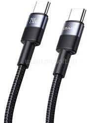 USAMS SY adatkábel (Type-C - Type-C, 240W, gyorstöltő, 120cm, cipőfűző) EZÜST (SJ727USB01) (SJ727USB01)