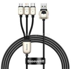 Baseus YEAR OF THE TIGER adatkábel 3in1 (USB - lightning/microUSB/Type-C, 3.5A, 120cm) FEKETE (CASX010001) (CASX010001)